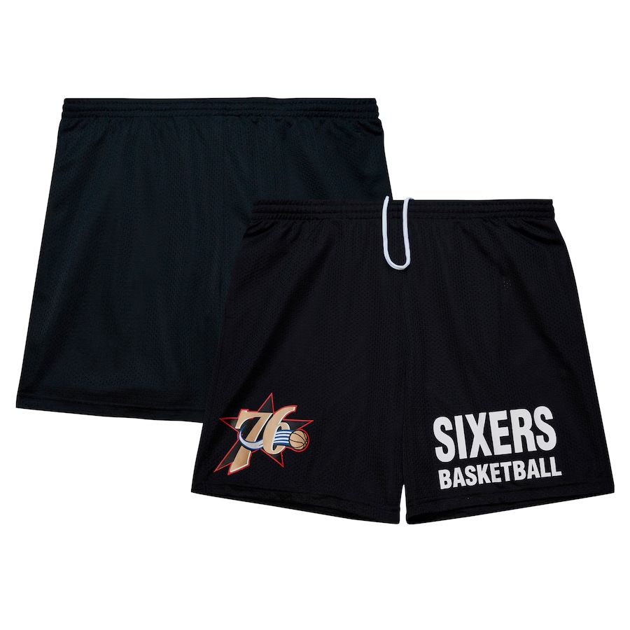2025 Men NBA Philadelphia 76ers Black Shorts